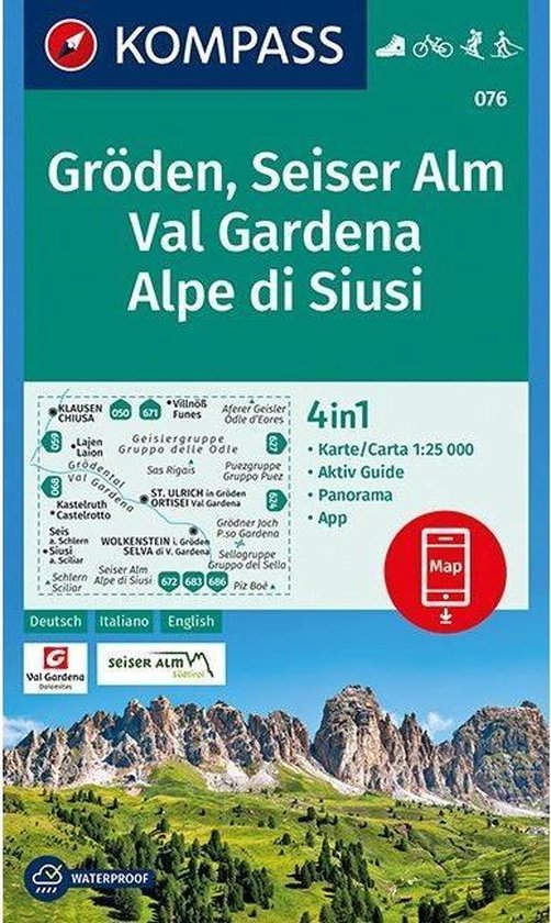 Gröden, Seiser Alm, Val Gardena, Alpe di Siusi 1:25 000 - cover