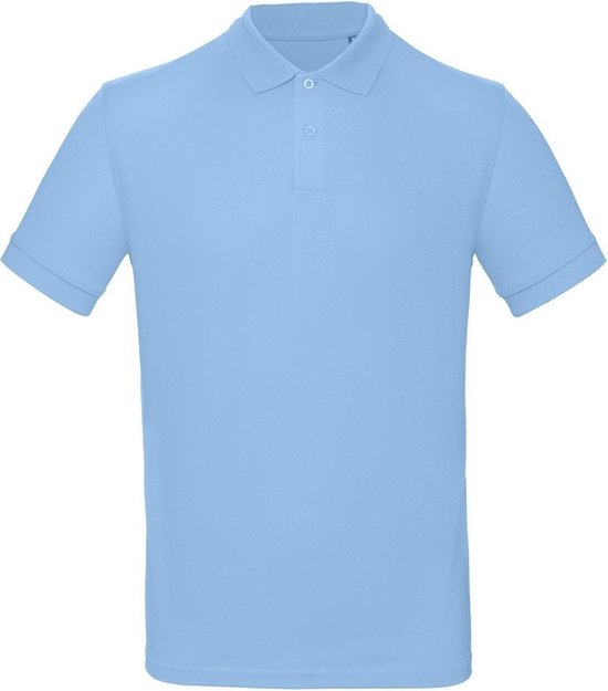 Senvi Heren Classic Fit Polo Biologisch Katoen - Kleur Sky Blauw - Maat XXXL