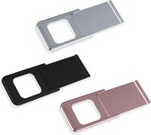 Ultra dun aluminium webcamcover - 3-pack - zilver