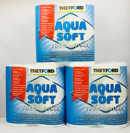 3 X Thetford Aqua Soft Toiletpapier - 4 Rollen | bol