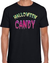 Halloween candy verkleed t-shirt zwart voor heren 2XL