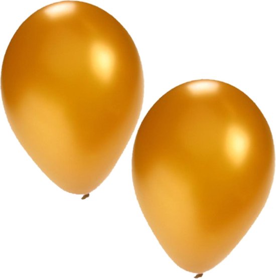 Bellatio Decorations Party ballonnen - goud - 25x stuks - dia 27 cm - feestartikelen/versieringen