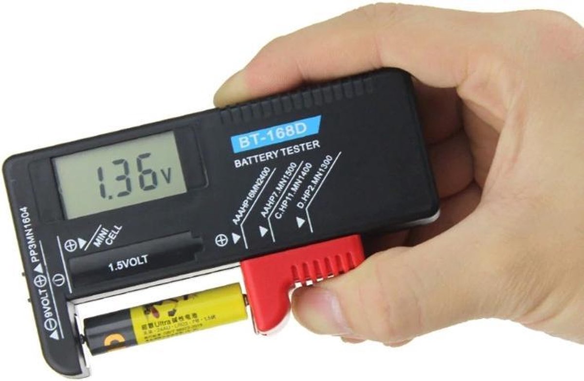 Digitale Batterijtester - Batterij Tester - Met Accu-indicator & LCD  Display -... | bol.com