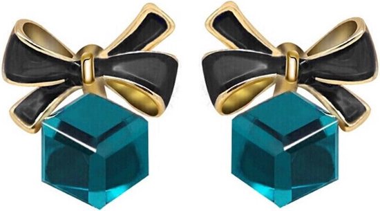 Tesoro Mio Michel - Bow avec Blue Stone - couleur or Fashion Boucles d' Clips d'oreilles - Femmes - Boucles d' Boucles d'oreilles - 7 de 10 mm