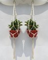 Plantenhanger macramé - Luxe gevlochten touw katoen - 2 stuks - plantenpot ophangen