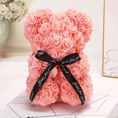 Teddybeer van foam rozen - Inclusief Gift Box - Zalm roze - 25 cm - Kerst cadeau - Verjaardag - Aanzoek - Beertje