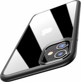 Zwarte Metallic Bumper Case Geschikt Voor Apple Iphone 11 + Glazen Screenprotector