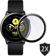 Screenprotector geschikt voor Samsung Galaxy Watch Active 2 (44mm) - Full Screen Cover Volledig Beeld - 2 Stuks