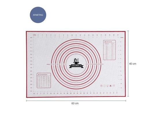 Krumble de cuisson en Siliconen Krumble avec unités de mesure / Tapis de  cuisson