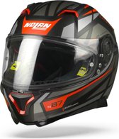 Nolan N87 Originality 069 Zwart Rood Grijs Integraalhelm - Motorhelm - Maat XL