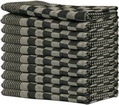 Queens 10-pack theedoeken 65x65 cm zwart