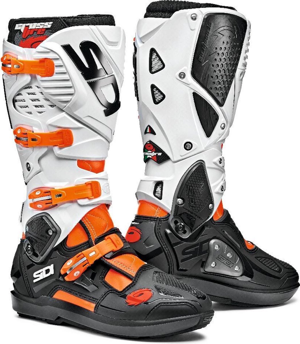 Sidi Crossfire 3 SRS Orange Fluo Black White Motorcycle Boots 47