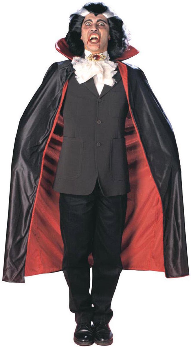 Smiffys - Reversible Vampire Cape - Zwart/Rood