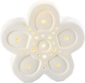 Mascagni Design wit LED lampje - BLOEM - van porselein - 9.8 cm