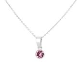 ARLIZI 1781 Ketting Swarovski Kristal Hanger Roze - Sterling Zilver - 43 cm