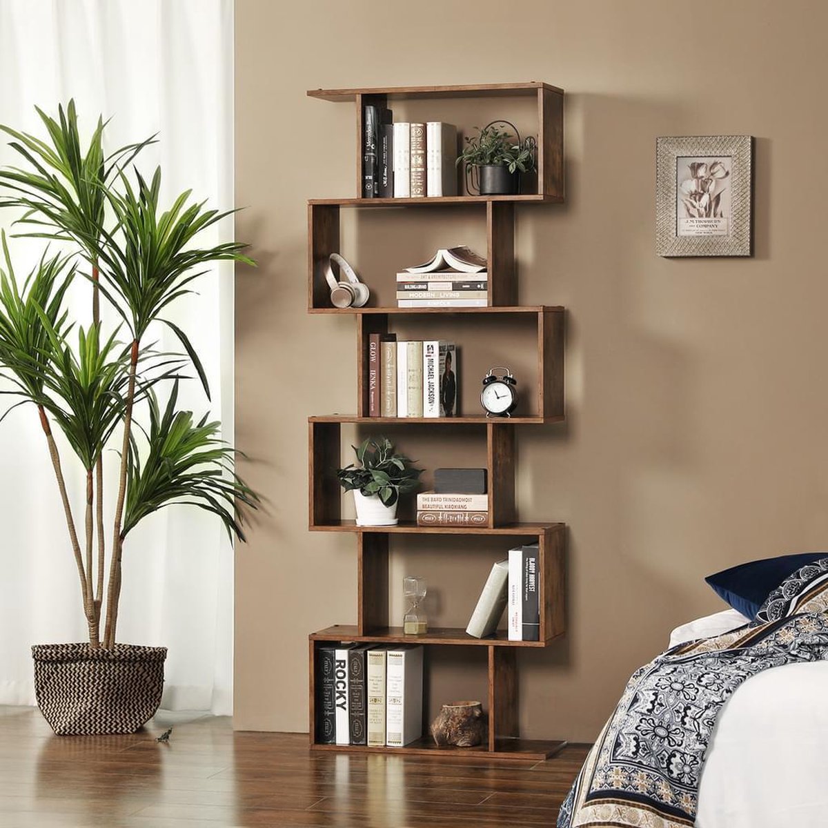 Bobbel Home Boekenkast Vintage - Kast Voor Boeken - Opbergkast - Rechthoekige Vakken Vintage hout