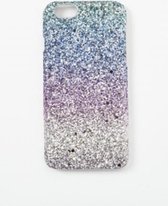 Iphone hoesje glitter zilver / lila