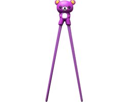 2 Stuks Eetstokjes Voor Kinderen - Sushi - Met Hulpstuk - Paars - Bestek - Chopsticks - Noodle - Noedel