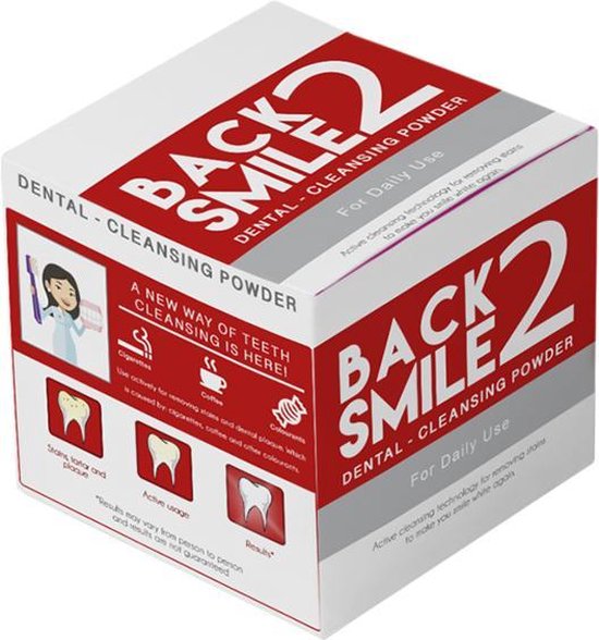 Back2Smile Smokers / Witte Tandpoeder - Tand poeder - voor witte tanden - ook voor rokers en koffie drinkers / aanslag - Tanden bleken