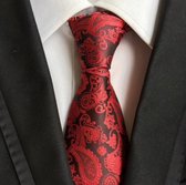 Rode luxe stropdas met Paisley motief