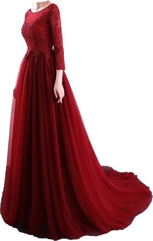 , Avondjurk damesjurk rode lang jurk Rood sexy jurk | bol.com
