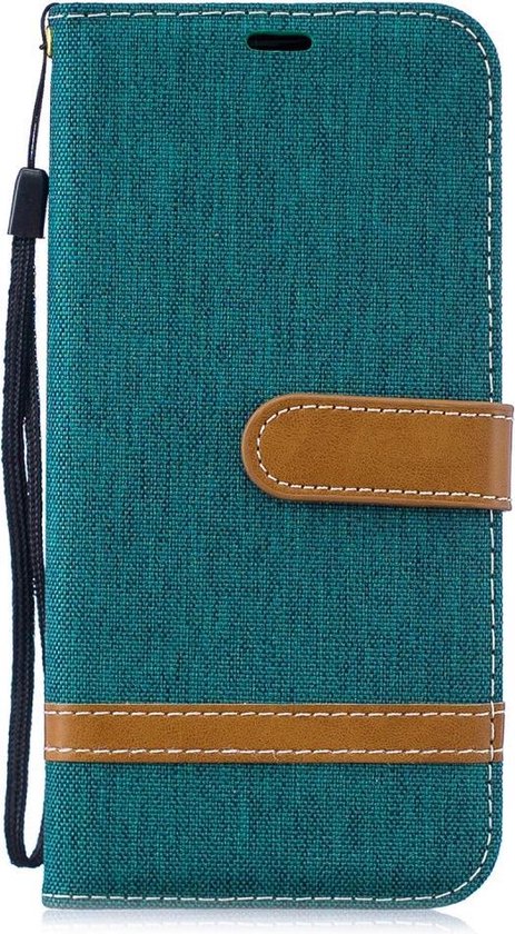 Coque Huawei P30 Lite - Étui livre en Denim - Vert