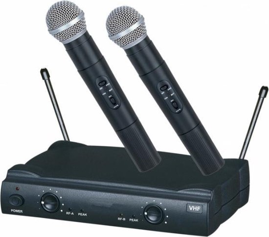Draadloze dubbele hand microfoon set | bol.com