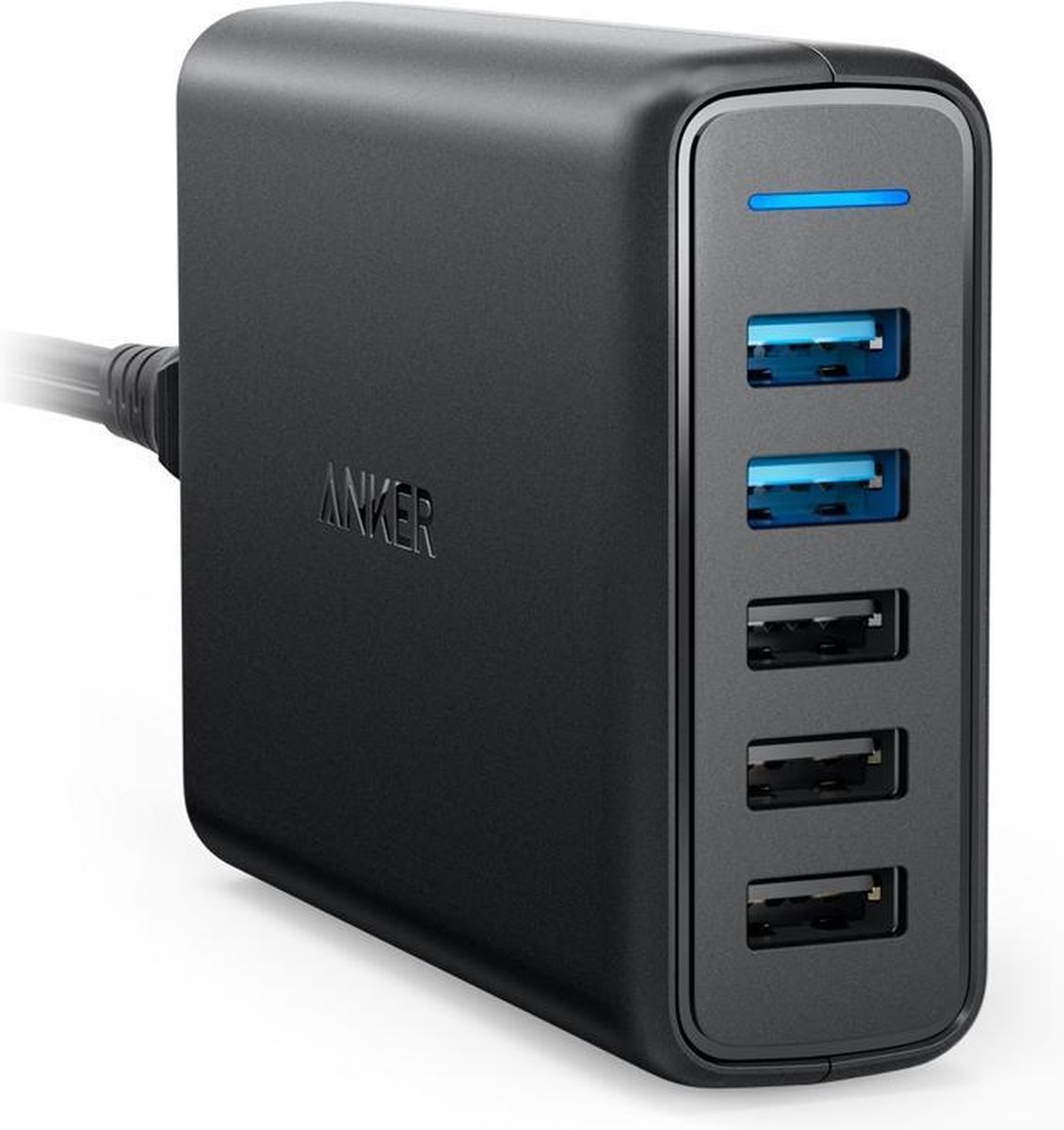 Anker PowerPort Speed 5 Poorts 2x Quick Charge 63W Thuislader Zwart