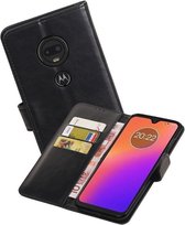 Zakelijke Book Case Telefoonhoesje Geschikt voor de Motorola Moto G7 - Portemonnee Hoesje - Pasjeshouder Wallet Case - Zwart