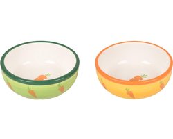 Flamingo - Voer / Drinkbakje Ibo - Groen - Voerbak Voor Konijn of Cavia - 13 x 13 x 4.5 cm