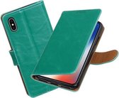 Bestcases Portemonnee Telefoonhoesje iPhone Xs - iPhone X - Groen