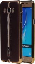 M-Cases Leder Look TPU Hoesje voor Galaxy J5 2016 Bruin