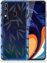 Back Case Geschikt voor Samsung A60 TPU Siliconen Hoesje Leaves Blue