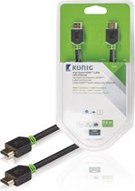 Câble HDMI haute vitesse König avec connecteur HDMI Ethernet - Connecteur HDMI 3,00 m gris