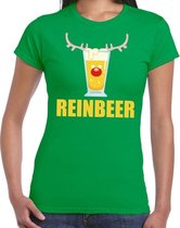 Foute Kerst t-shirt Reinbeer groen voor dames 2XL