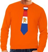 Oranje Holland stropdas sweater / trui heren - Oranje Koningsdag/ supporter kleding M