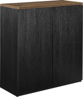 Archiefkast bureaukast met deuren 100x90x40 hout en zwart