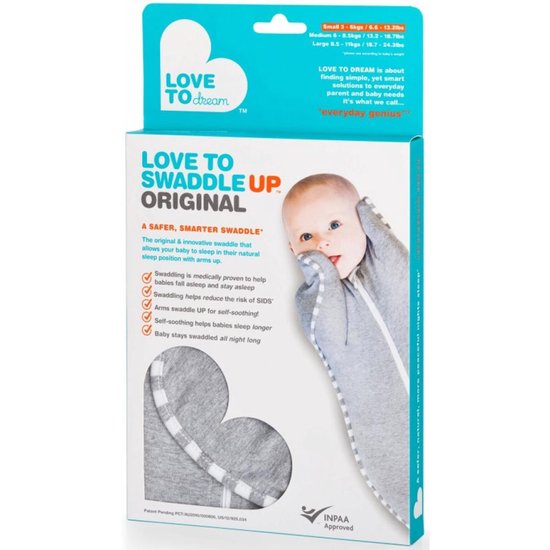 Love to dream - Swaddle UP inbakerslaapzak stage 1 small grijs