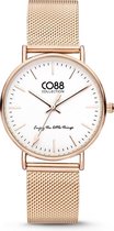 CO88 Collection Horloges 8CW 10001 Horloge met Mesh Band - Ø36 mm - Rosékleurig / Wit
