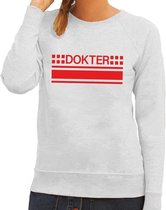 Dokter logo grijze sweater voor dames - Hulpdiensten verkleedkleding L