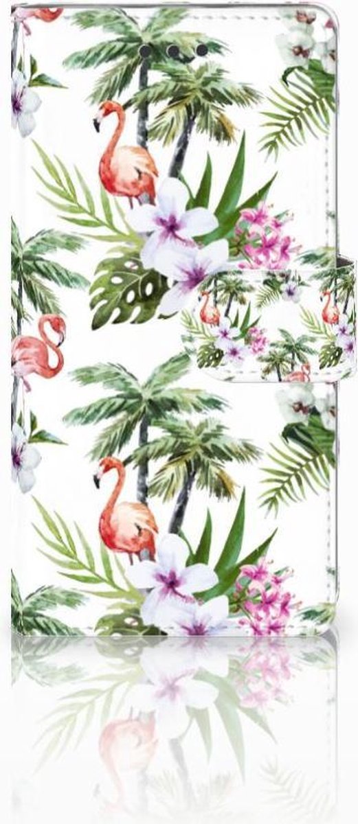 Huawei Ascend P8 Lite Telefoonhoesje met Pasjes Flamingo Palms