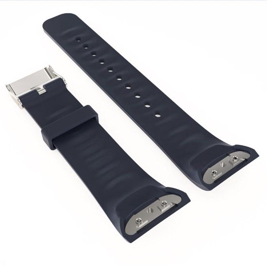 Siliconen Horloge Band Geschikt Voor Samsung Gear Fit 2 Pro - Armband / Polsband / Strap Bandje / Sportband - Zwart - AA Commerce