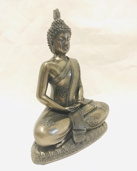 wortel kolonie natuurlijk Thais Boeddha beeld zittend 14x7.5x19.5cm.Zijn handen zijn gevouwen in de  Dhyana... | bol.com