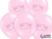Ballonnen 30cm -Bootee - Pastel Baby roze - 6 stuks