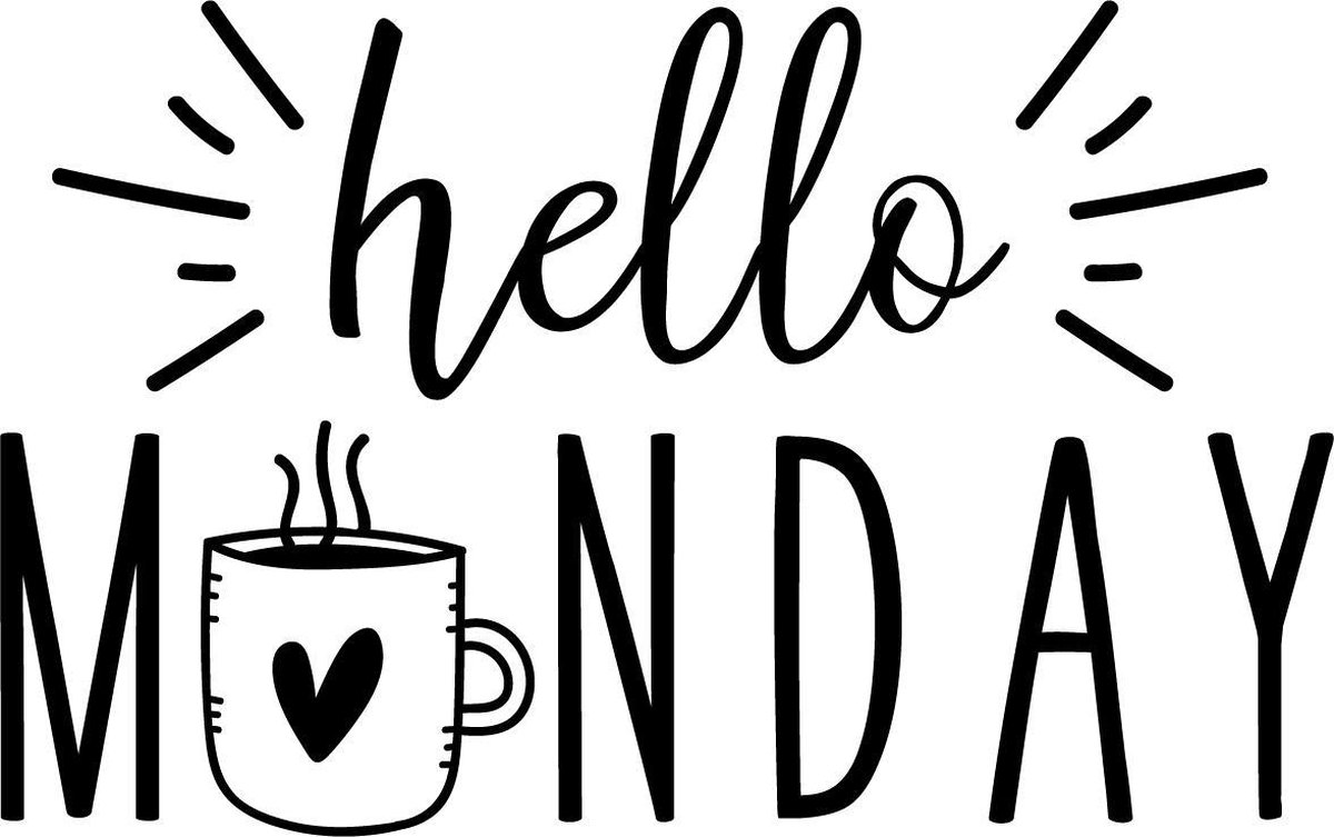 Muurtekst muursticker Hello monday