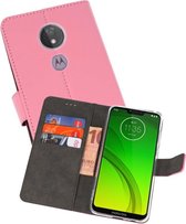 Booktype Telefoonhoesjes - Bookcase Hoesje - Wallet Case -  Geschikt voor Motorola Moto G7 Power - Roze
