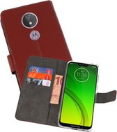 Booktype Telefoonhoesjes - Bookcase Hoesje - Wallet Case -  Geschikt voor Motorola Moto G7 Power - Bruin