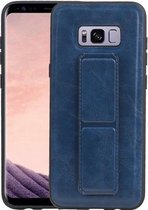 Grip Stand Hardcase Backcover voor Samsung Galaxy S8 Plus Blauw