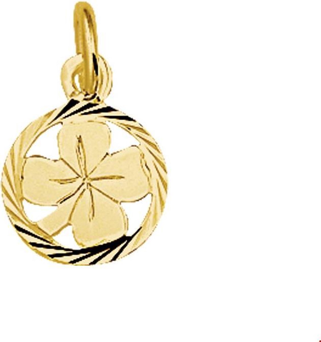 hanger klavertje gediamanteerd 14K geelgoud