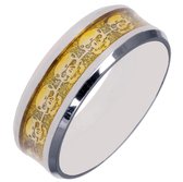 RVS schedel ring Zilver Goud-21.5mm